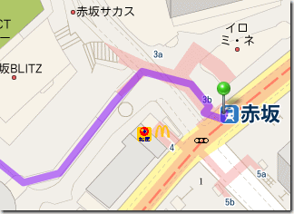Google map 徒歩の経路探索