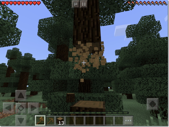 Minecraft 木を切る