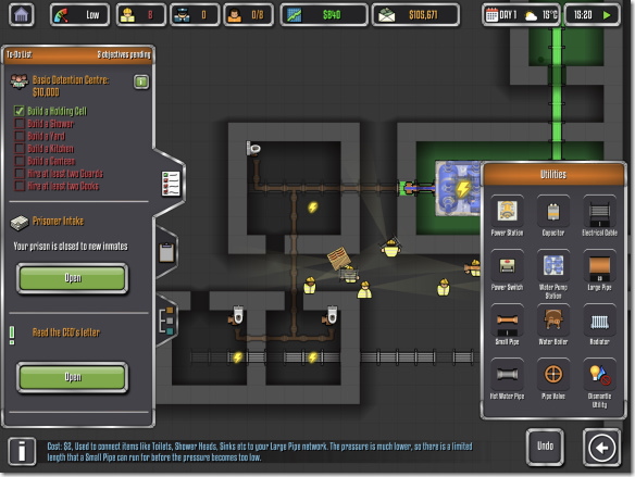 Prison Architect Mobile 配線画面